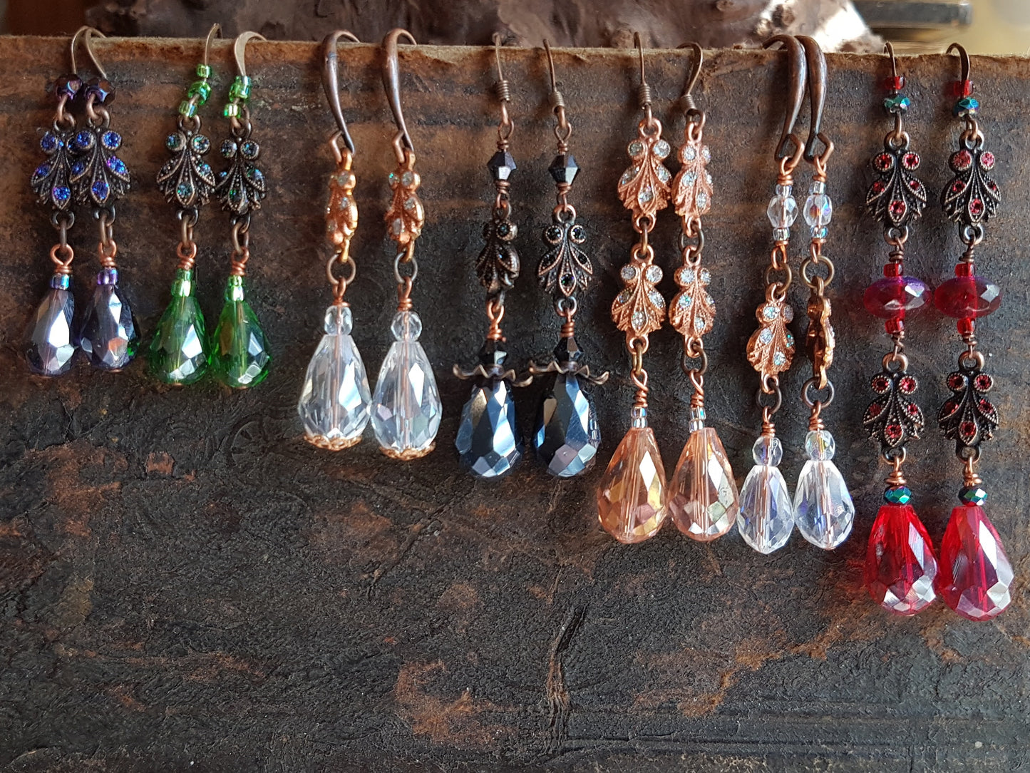 Crystal rainbow drop earrings